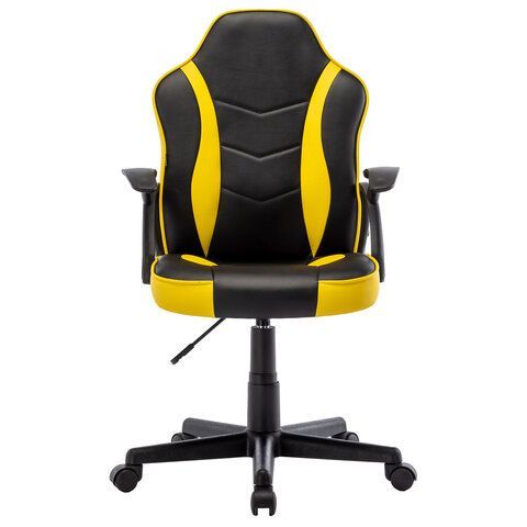 Кресло компьютерное BRABIX &quot;Shark GM-203&quot;, экокожа, черное/желтое, 532514