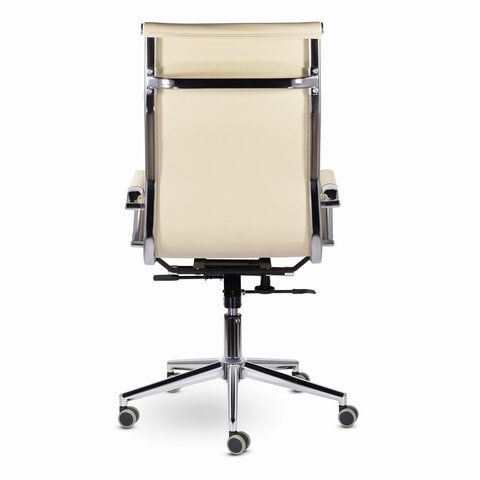Кресло офисное BRABIX PREMIUM &quot;Kayman EX-532&quot;, экокожа, хром, бежевое, 532544