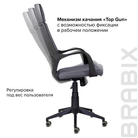 Кресло офисное BRABIX PREMIUM &quot;Prime EX-515&quot;, ткань, серое, 532548