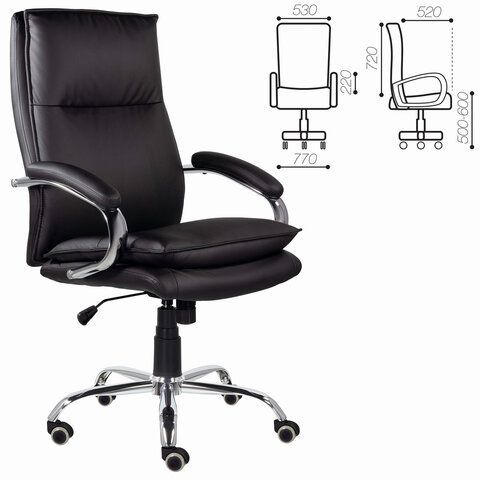 Кресло офисное BRABIX PREMIUM &quot;Cuba EX-542&quot;, экокожа, черное, 532549