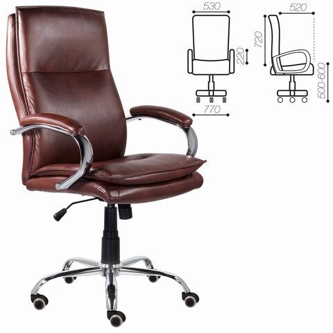 Кресло офисное BRABIX PREMIUM &quot;Cuba EX-542&quot;, экокожа, коричневое, 532550