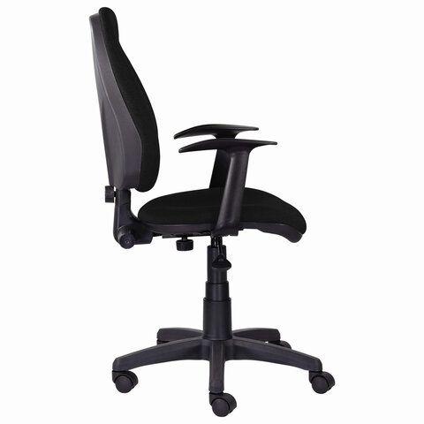Кресло BRABIX &quot;Comfort MG-321&quot;, регулируемая эргономичная спинка, ткань, черное, 532556
