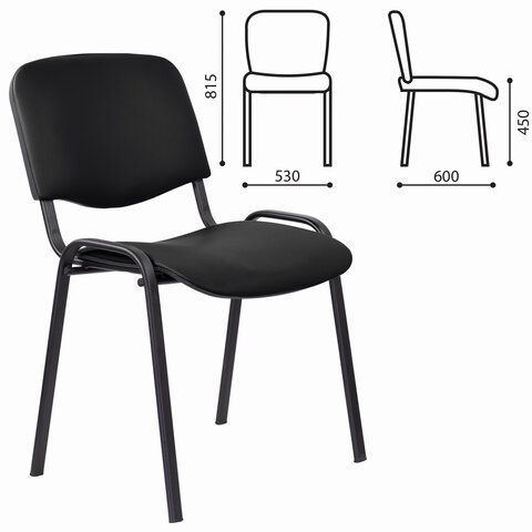Стул STAFF &quot;Iso Lite CF-008&quot;, кожзам черный (Z-11), 532564