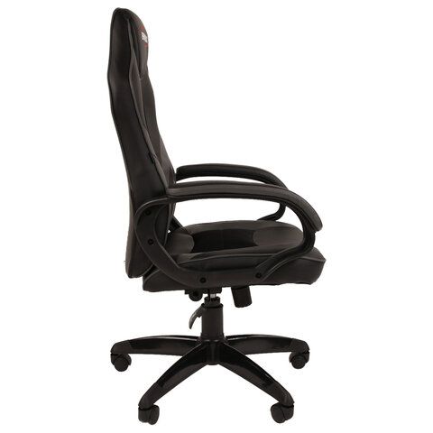Кресло компьютерное BRABIX &quot;Accent GM-161&quot;, TW/экокожа, черное/серое, 532576, 7083504
