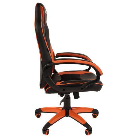 Кресло компьютерное BRABIX &quot;Accent GM-161&quot;, TW/экокожа, черное/оранжевое, 532577, 7083505