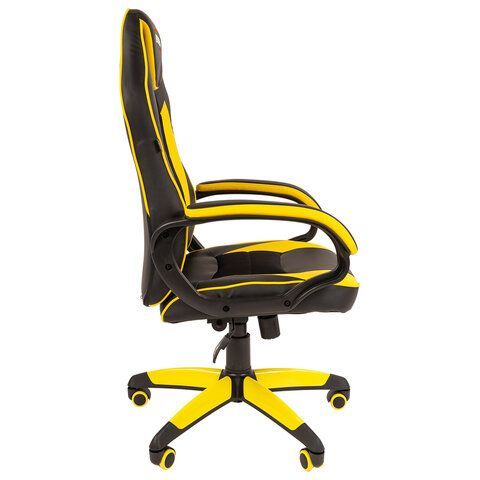 Кресло компьютерное BRABIX &quot;Blaze GM-162&quot;, TW/экокожа, черное/желтое, 532579, 7083507