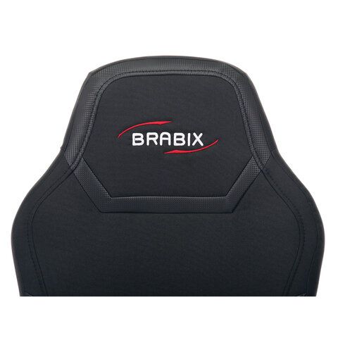 Кресло компьютерное BRABIX &quot;Alpha GM-018&quot;, ткань/экокожа, черное, 532636, GM-018_532636