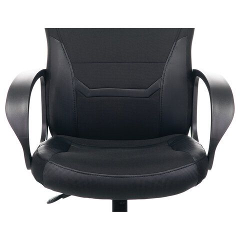 Кресло компьютерное BRABIX &quot;Alpha GM-018&quot;, ткань/экокожа, черное, 532636, GM-018_532636