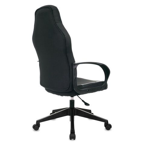 Кресло компьютерное BRABIX &quot;Alpha GM-018&quot;, ткань/экокожа, черное, 532636, GM-018_532636