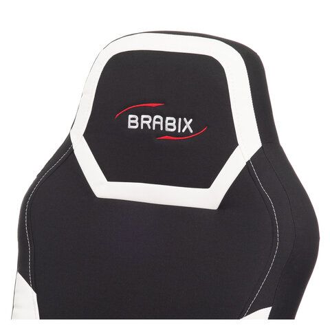Кресло компьютерное BRABIX &quot;Alpha GM-018&quot;, ткань/экокожа, черное/белое, 532640, GM-018_532640
