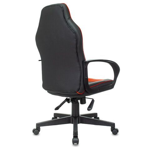 Кресло компьютерное BRABIX &quot;Game GM-017&quot;, экокожа/ткань, черное/красное, 532642, GM-017_532642