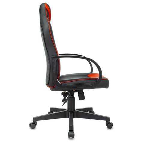 Кресло компьютерное BRABIX &quot;Game GM-017&quot;, экокожа/ткань, черное/красное, 532642, GM-017_532642