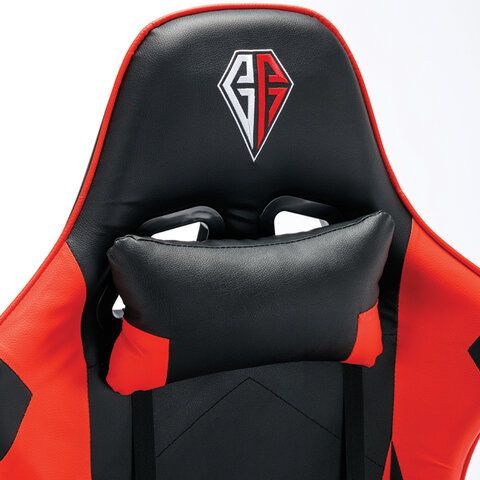 Кресло компьютерное BRABIX &quot;Hunter GM-130&quot;, две подушки, экокожа, черное/красное, 532797