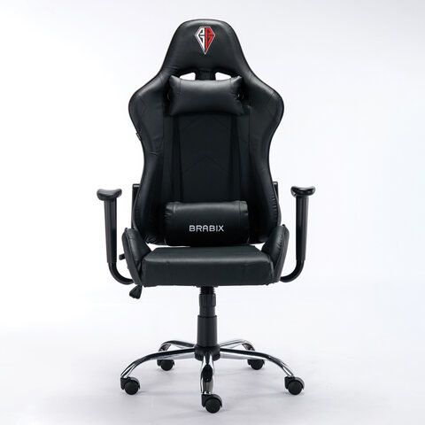 Кресло компьютерное BRABIX &quot;Hunter GM-130&quot;, две подушки, экокожа, черное, 532798