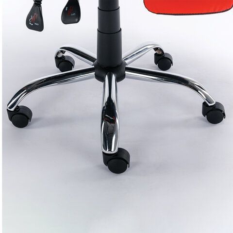 Кресло компьютерное BRABIX &quot;Dexter GM-135&quot;, подножка, две подушки, экокожа, черное/красное, 532799