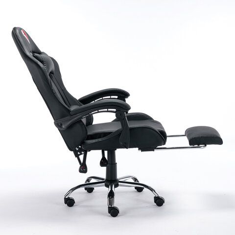 Кресло компьютерное BRABIX &quot;Dexter GM-135&quot;, подножка, две подушки, экокожа, черное, 532800