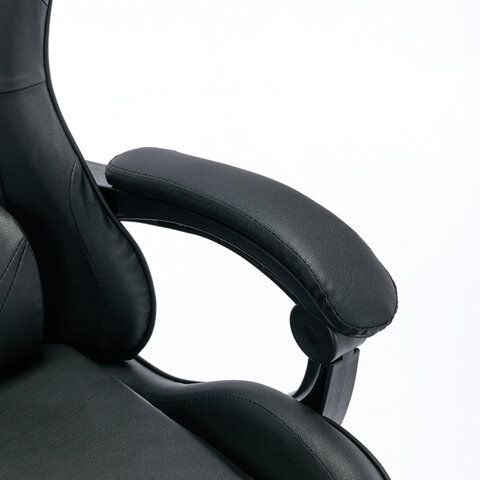Кресло компьютерное BRABIX &quot;Dexter GM-135&quot;, подножка, две подушки, экокожа, черное, 532800