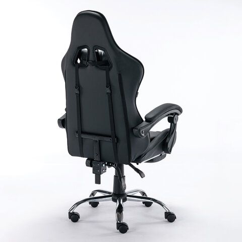 Кресло компьютерное BRABIX &quot;Dexter GM-135&quot;, подножка, две подушки, экокожа, черное, 532800