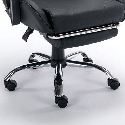 Кресло компьютерное BRABIX &quot;Dexter GM-135&quot;, подножка, две подушки, экокожа, черное, 532800