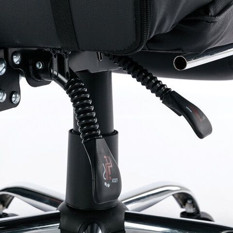 Кресло компьютерное BRABIX &quot;Dexter GM-135&quot;, подножка, две подушки, экокожа, черное, 532800