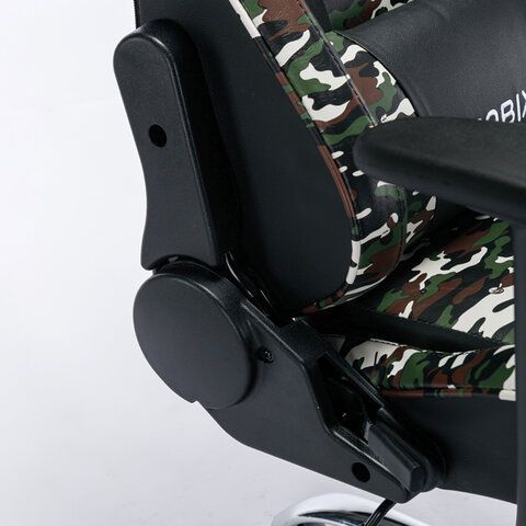 Кресло компьютерное BRABIX &quot;Military GM-140&quot;, две подушки, экокожа, черное с рисунком милитари, 532802
