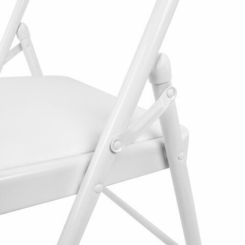 Стул складной BRABIX &quot;Golf Plus CF-003 КОМФОРТ&quot;, белый каркас, кожзам белый, 532888