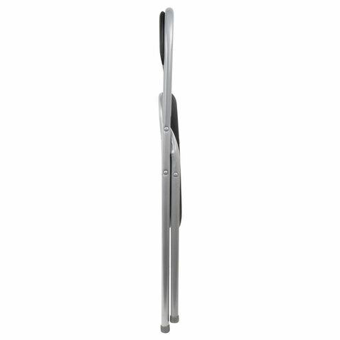 Стул складной BRABIX &quot;Golf CF-007&quot;, серебристый каркас, кожзам чёрный, 532891