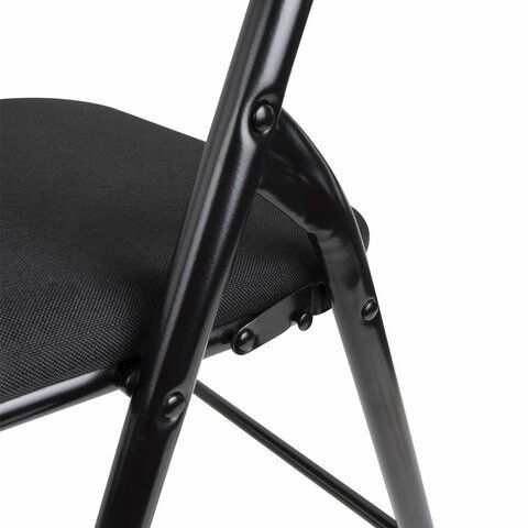 Стул складной BRABIX &quot;Golf CF-007&quot;, чёрный каркас, чёрная ткань, 532892