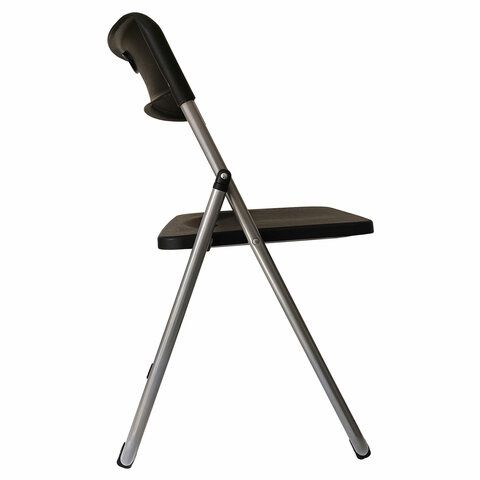 Стул складной BRABIX &quot;Golf Lite CF-017&quot;, серебристый каркас, пластик чёрный, 532895