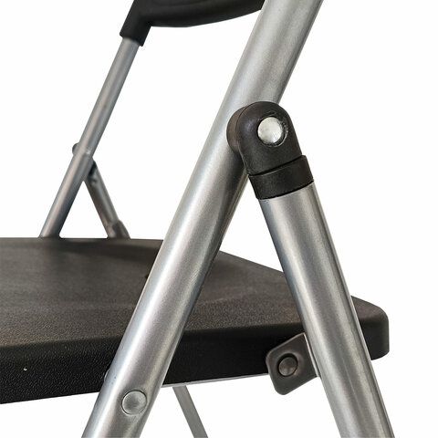 Стул складной BRABIX &quot;Golf Lite CF-017&quot;, серебристый каркас, пластик чёрный, 532895