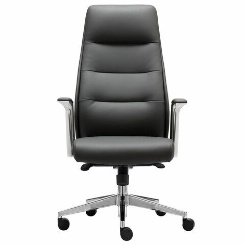 Кресло BRABIX PREMIUM Adept EX-752, синхромеханизм, алюминий, экокожа, черное, 532930