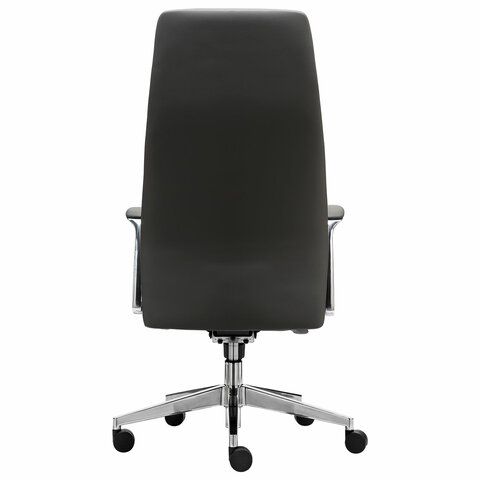 Кресло BRABIX PREMIUM Adept EX-752, синхромеханизм, алюминий, экокожа, черное, 532930