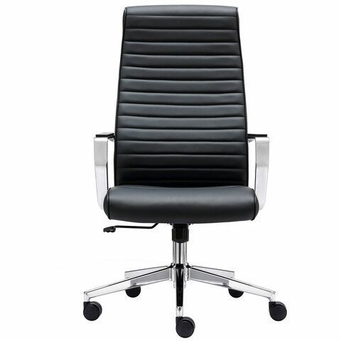 Кресло BRABIX PREMIUM Solo EX-730, алюминий, хром, экокожа, черное, 532936