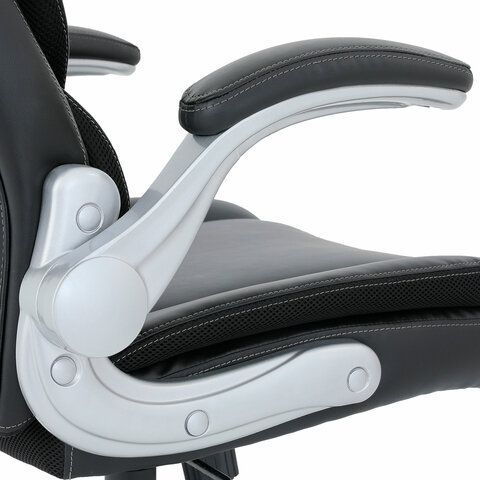 Кресло BRABIX PREMIUM &quot;Phantom EX-553&quot;, рециклированная кожа, регулируемый подголовник, черное, 532940