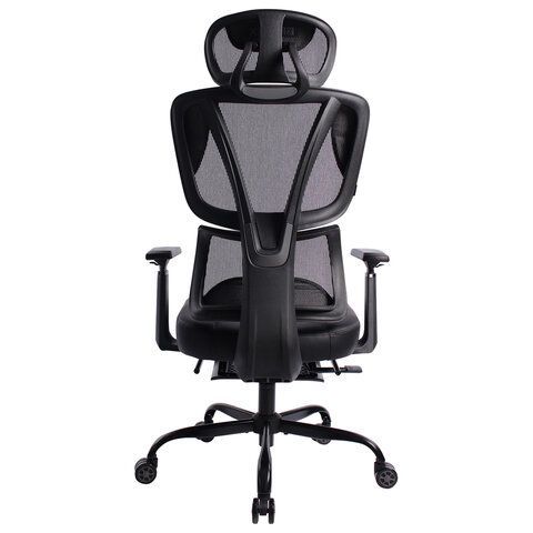 Кресло BRABIX PREMIUM &quot;Venom GM-530&quot;, подножка, синхромеханизм, экокожа/сетка, черное/серое, 532951