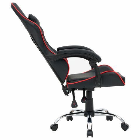 Кресло компьютерное CROMEX &quot;Joker GM-125&quot;, две подушки, экокожа, черное/красное, 532954