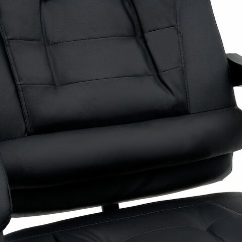 Кресло офисное CROMEX &quot;Lounge MS-007&quot;, подножка, 6 массажных модулей, экокожа, черное, 532960