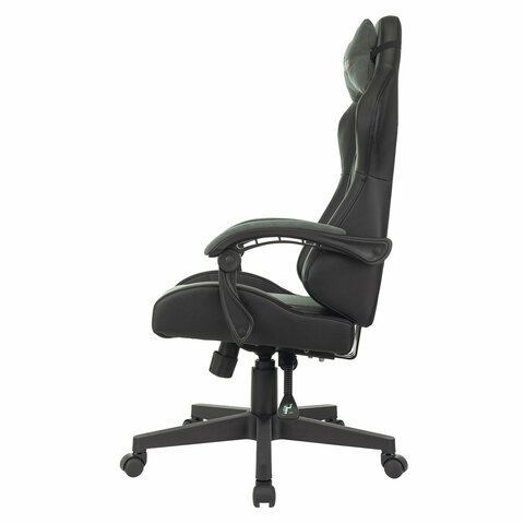 Кресло компьютерное BRABIX &quot;Striker GM-121&quot;, синхромеханизм, 2 подушки, экокожа/велюр, черное/серое, 532961