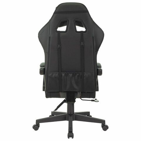 Кресло компьютерное BRABIX &quot;Striker GM-121&quot;, синхромеханизм, 2 подушки, экокожа/велюр, черное/серое, 532961