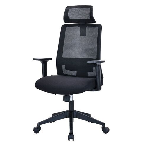 Кресло BRABIX PREMIUM &quot;Agent ER-404&quot;, поясничная поддержка, регулируемый подголовник, ткань/сетка, черное, 532970