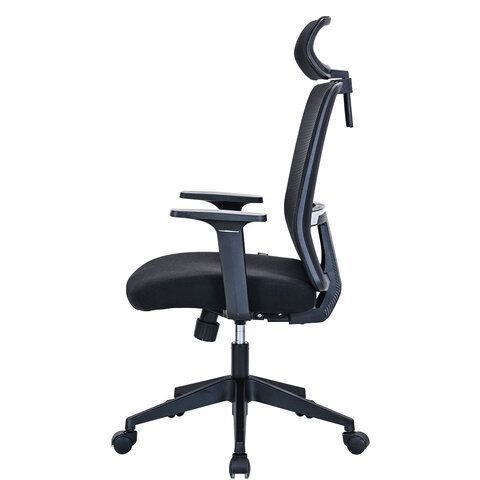 Кресло BRABIX PREMIUM &quot;Agent ER-404&quot;, поясничная поддержка, регулируемый подголовник, ткань/сетка, черное, 532970