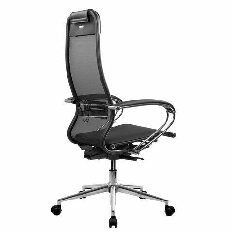 Кресло МЕТТА &quot;ErgoLife&quot; 10 B1-104K, хром, синхромеханизм, прочная сетка, черное