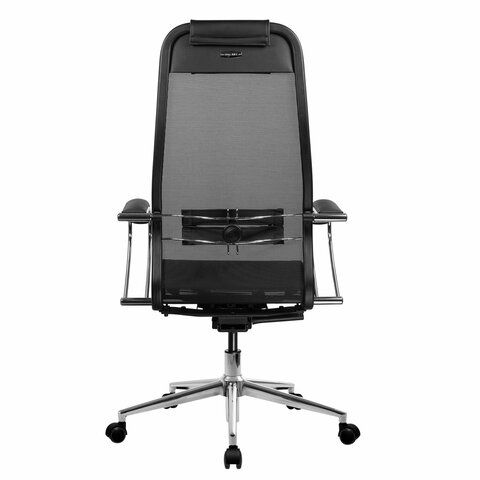 Кресло МЕТТА &quot;ErgoLife&quot; 10 B1-104K, хром, синхромеханизм, прочная сетка, черное