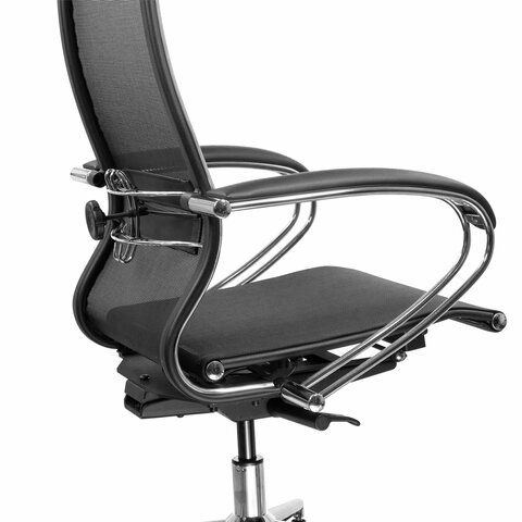 Кресло МЕТТА &quot;ErgoLife&quot; 10 B1-104K, хром, синхромеханизм, прочная сетка, черное