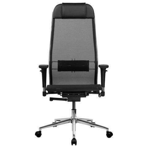 Кресло МЕТТА &quot;ErgoLife&quot; 10 B1-104D, хром, синхромеханизм, 2D-подлокотники, прочная сетка, черное