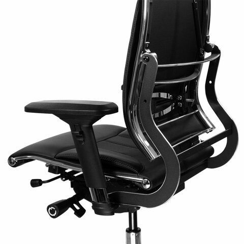Кресло МЕТТА &quot;YOGA&quot; Y 2DM B2-10D, 2D-спинка, 3D-подголовник, 4D-подлокотники, экокожа, черное
