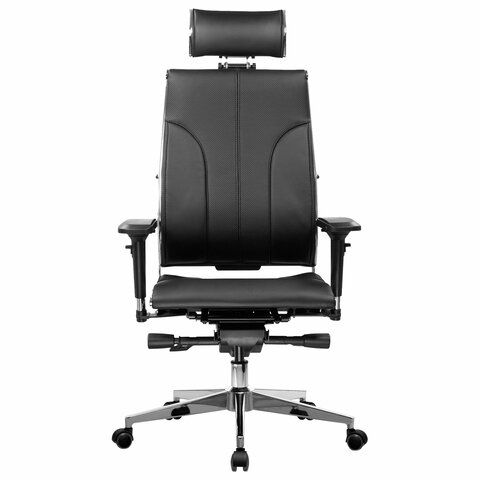 Кресло МЕТТА &quot;YOGA&quot; Y 2DM B2-10D, 2D-спинка, 3D-подголовник, 4D-подлокотники, экокожа, черное