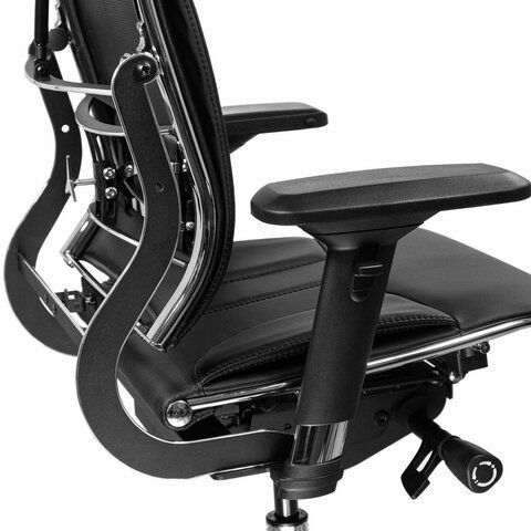 Кресло МЕТТА &quot;YOGA&quot; Y 2DM B2-10D, 2D-спинка, 3D-подголовник, 4D-подлокотники, экокожа, черное