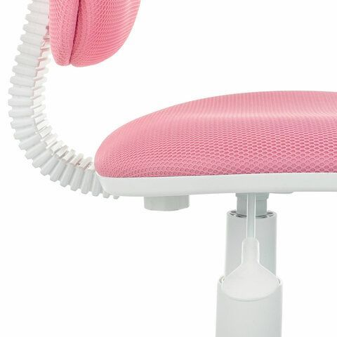 Кресло детское BRABIX &quot;Joy MG-204W&quot;, без подлокотников, пластик белый, ткань TW, розовое, 533011