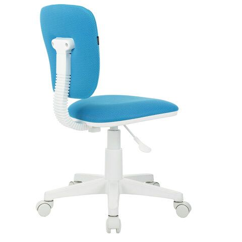Кресло детское BRABIX &quot;Joy MG-204W&quot;, без подлокотников, пластик белый, ткань TW, голубое, 533012